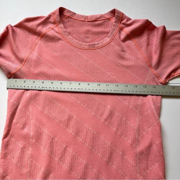 Lululemon Swiftly Tech Long Sleeve Crew Heathered Grapefruit Diagonal Stripe 10 - Picture 4 of 16